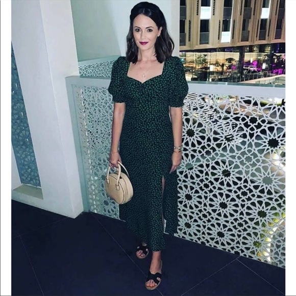 H&M puff sleeve viscose midi dress - Picture 4 of 5